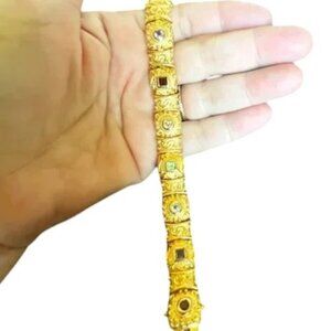 ** CLEARANCE Semiprecious stones in 18KGP Bracelet Vintage Gorgeous